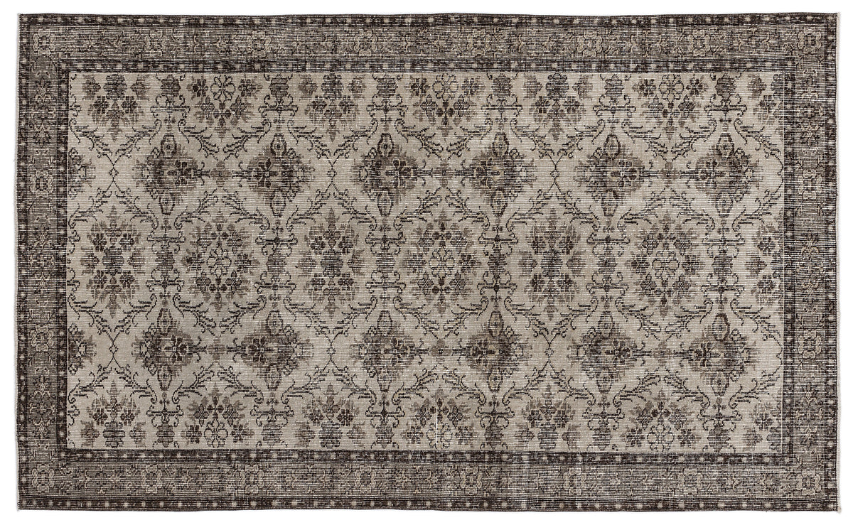 Beige Over Dyed Vintage Rug 4&#39;12&#39;&#39; x 8&#39;1&#39;&#39; ft 152 x 246 cm