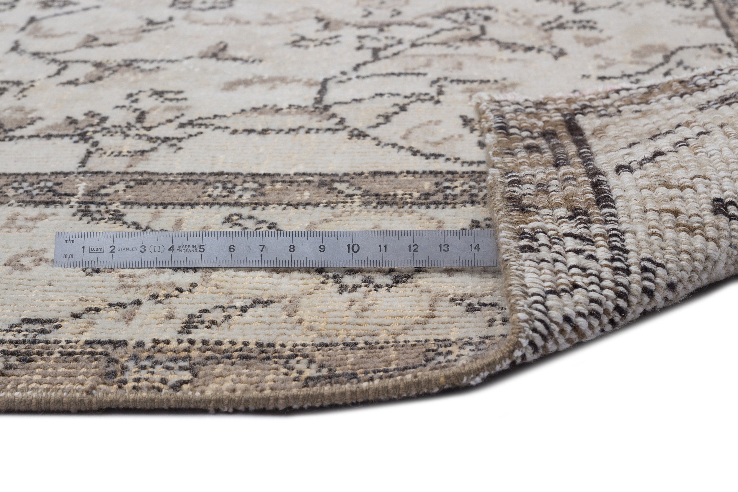 Beige Over Dyed Vintage Rug 5'10'' x 9'4'' ft 177 x 285 cm