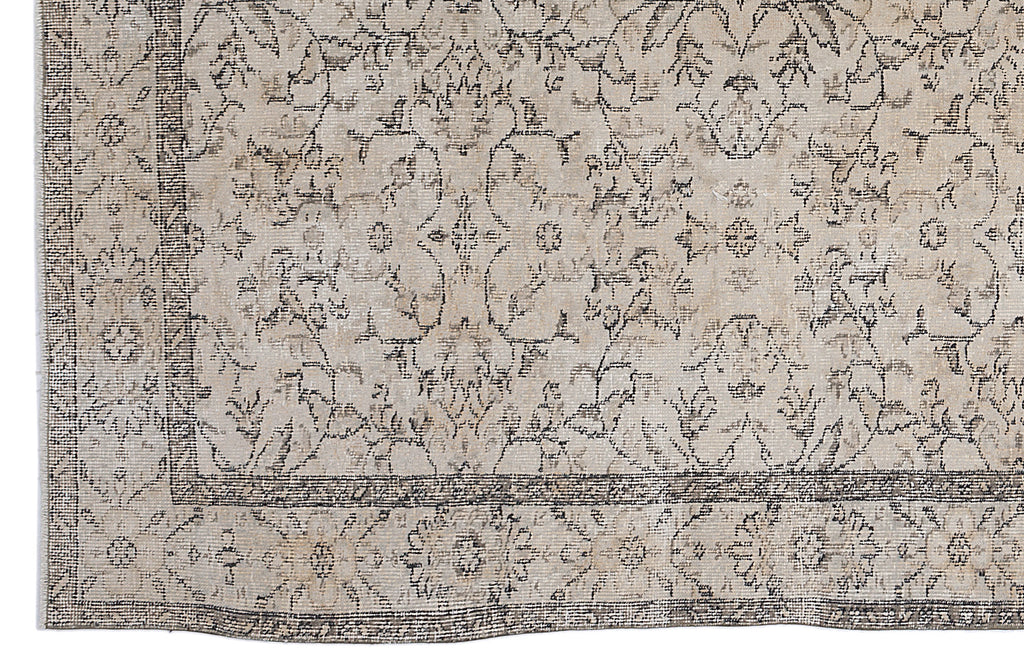 Beige Over Dyed Vintage Rug 5'10'' x 9'4'' ft 177 x 285 cm