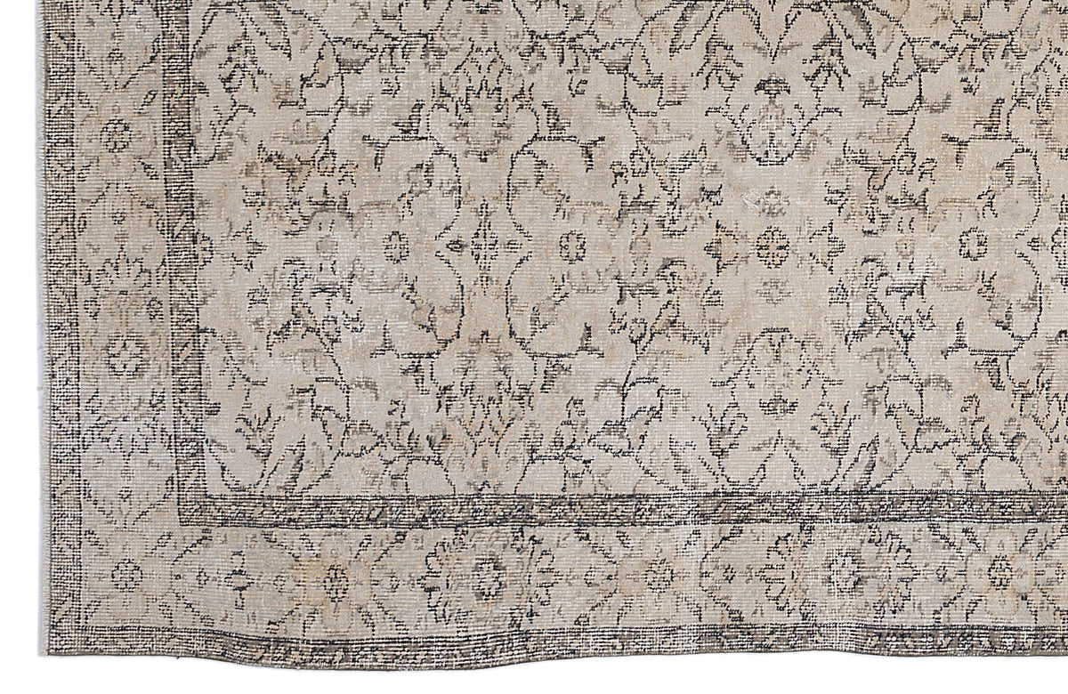 Beige Over Dyed Vintage Rug 5&#39;10&#39;&#39; x 9&#39;4&#39;&#39; ft 177 x 285 cm