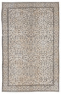 Beige Over Dyed Vintage Rug 5'10'' x 9'4'' ft 177 x 285 cm