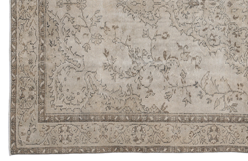 Beige Over Dyed Vintage Rug 5'6'' x 9'1'' ft 168 x 276 cm