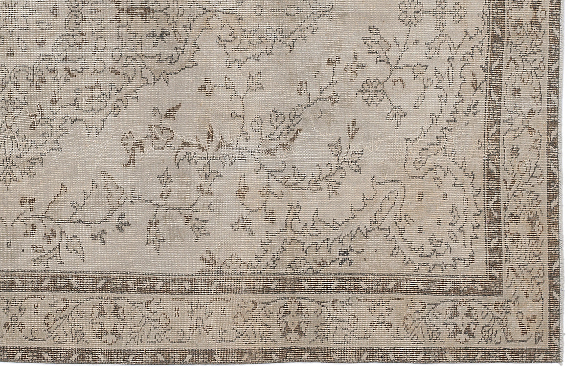 Beige Over Dyed Vintage Rug 5&#39;6&#39;&#39; x 9&#39;1&#39;&#39; ft 168 x 276 cm