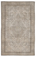 Beige Over Dyed Vintage Rug 5'6'' x 9'1'' ft 168 x 276 cm
