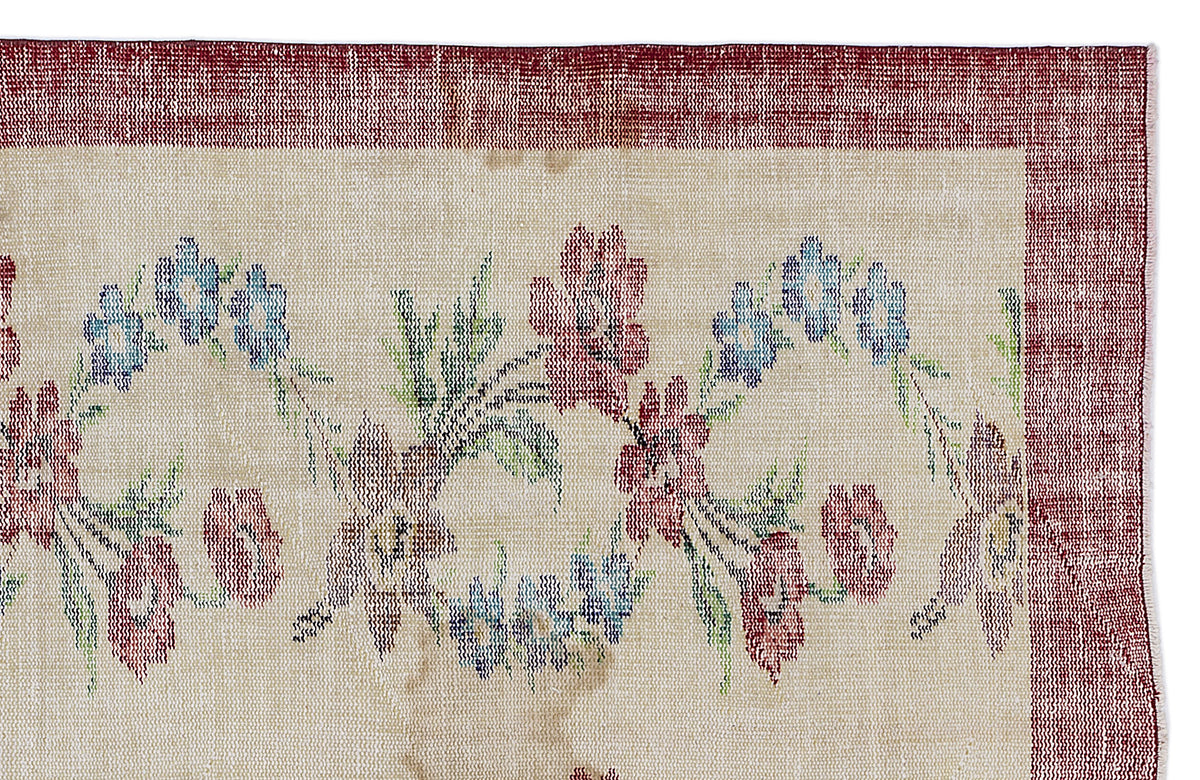 Retro Over Dyed Vintage Rug 5&#39;7&#39;&#39; x 8&#39;8&#39;&#39; ft 169 x 264 cm