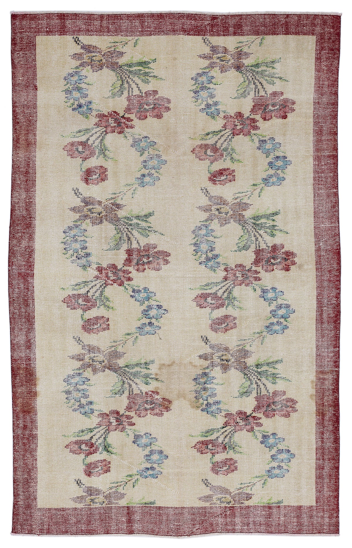 Retro Over Dyed Vintage Rug 5&#39;7&#39;&#39; x 8&#39;8&#39;&#39; ft 169 x 264 cm