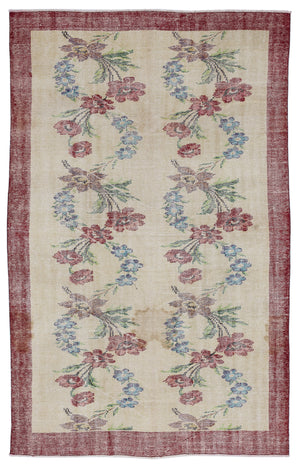 Retro Over Dyed Vintage Rug 5'7'' x 8'8'' ft 169 x 264 cm