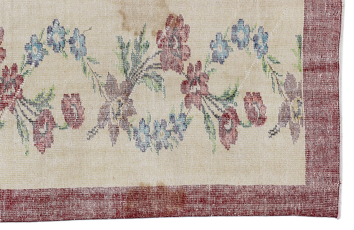 Retro Over Dyed Vintage Rug 5&#39;7&#39;&#39; x 8&#39;8&#39;&#39; ft 169 x 264 cm