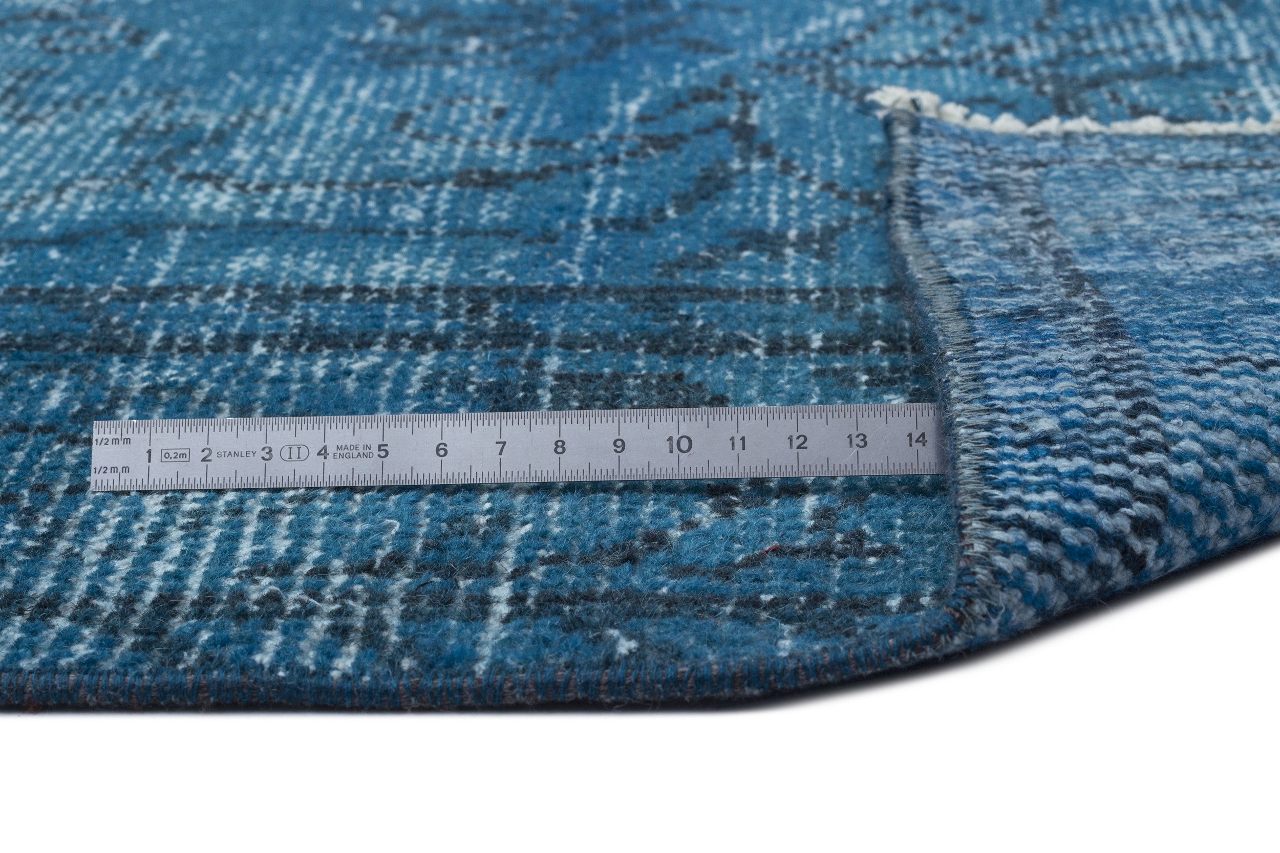 Turquoise  Over Dyed Vintage Rug 5'12'' x 9'5'' ft 182 x 287 cm