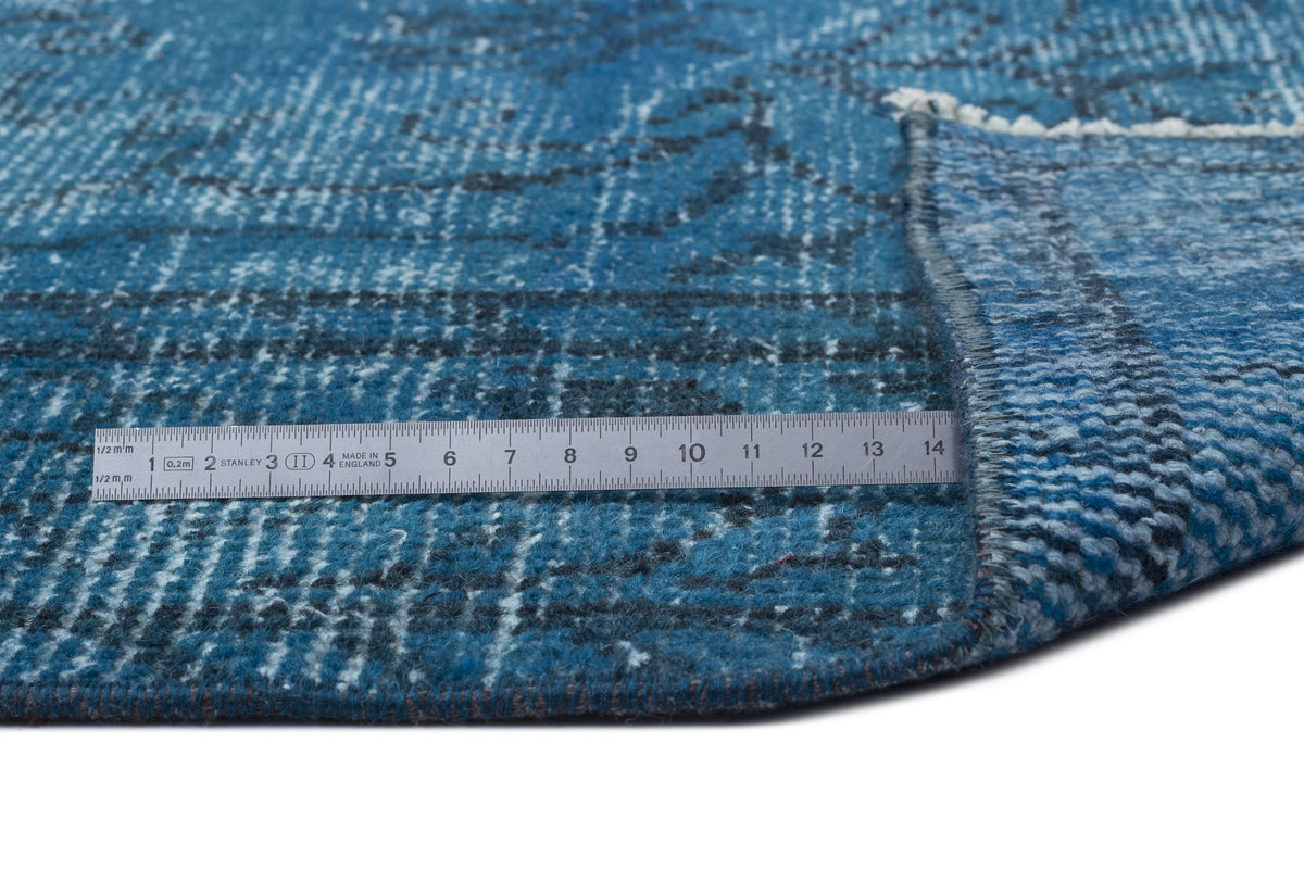 Turquoise  Over Dyed Vintage Rug 5&#39;12&#39;&#39; x 9&#39;5&#39;&#39; ft 182 x 287 cm