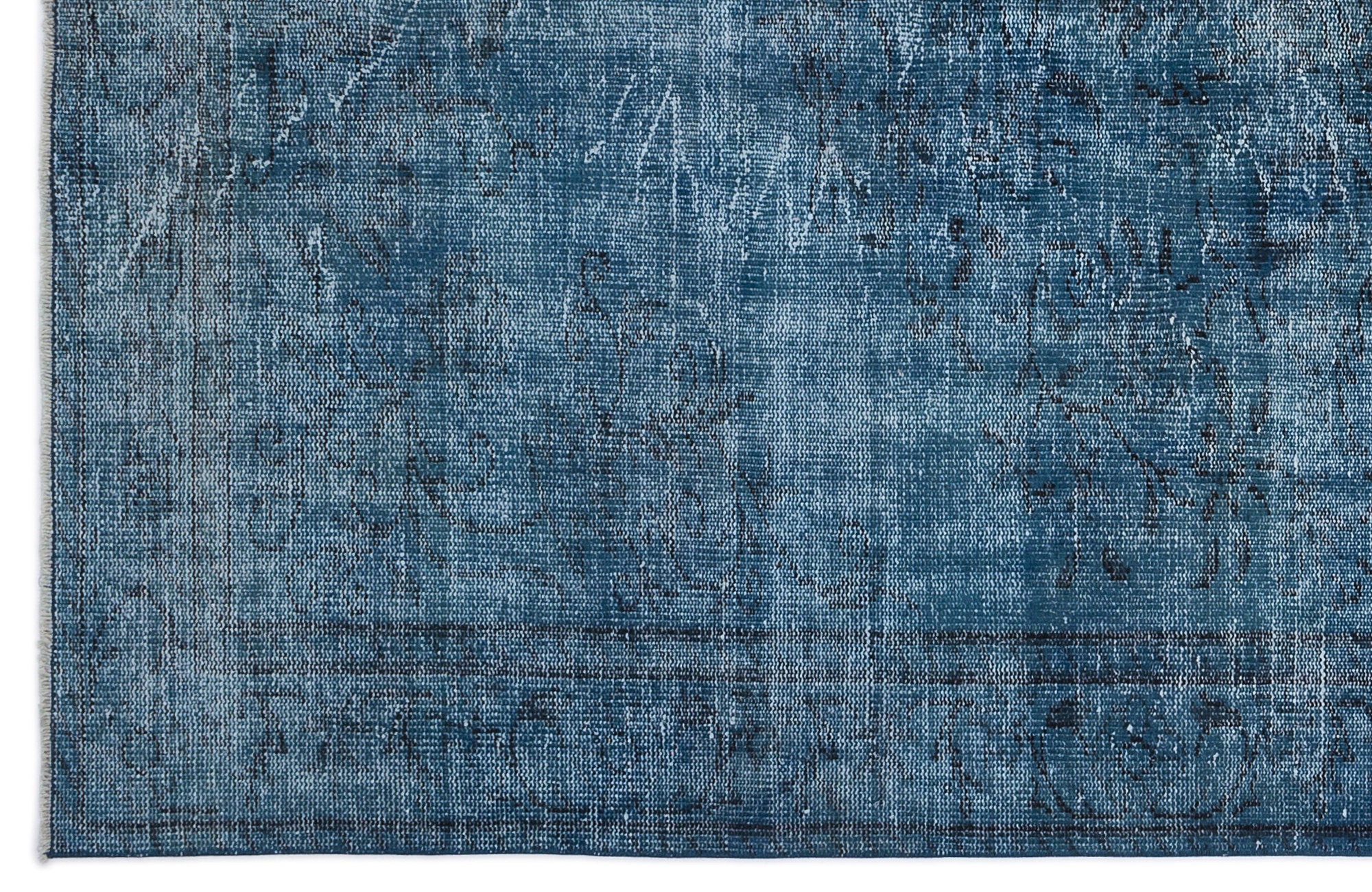 Turquoise  Over Dyed Vintage Rug 5'12'' x 9'5'' ft 182 x 287 cm