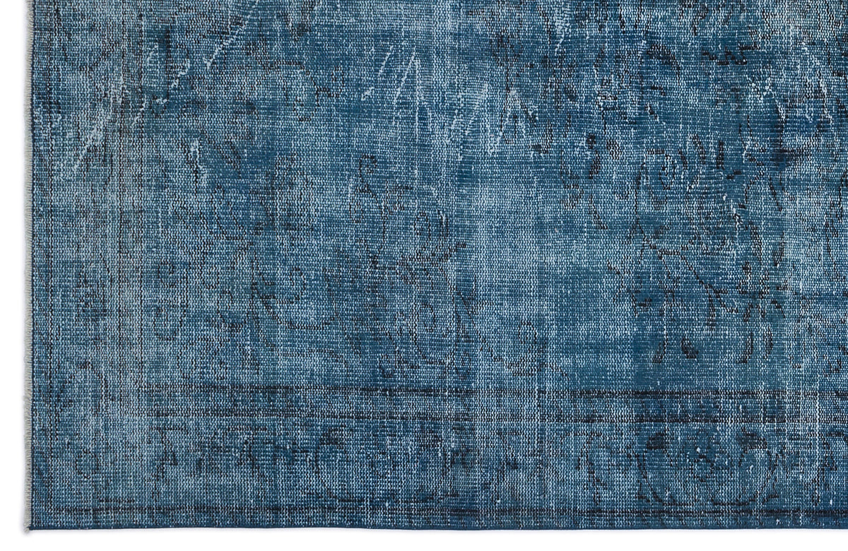 Turquoise  Over Dyed Vintage Rug 5&#39;12&#39;&#39; x 9&#39;5&#39;&#39; ft 182 x 287 cm