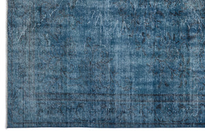 Turquoise  Over Dyed Vintage Rug 5'12'' x 9'5'' ft 182 x 287 cm