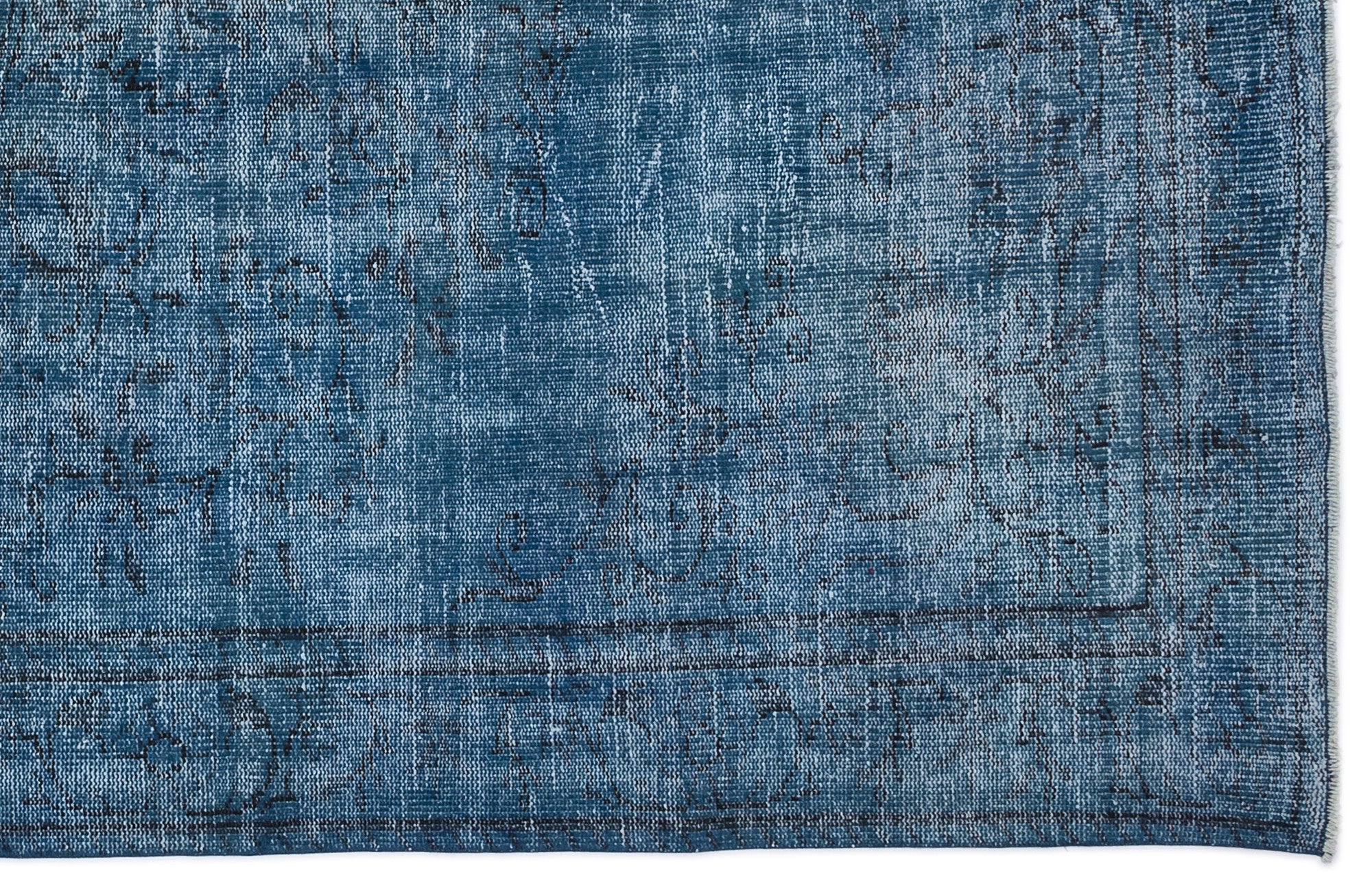 Turquoise  Over Dyed Vintage Rug 5'12'' x 9'5'' ft 182 x 287 cm