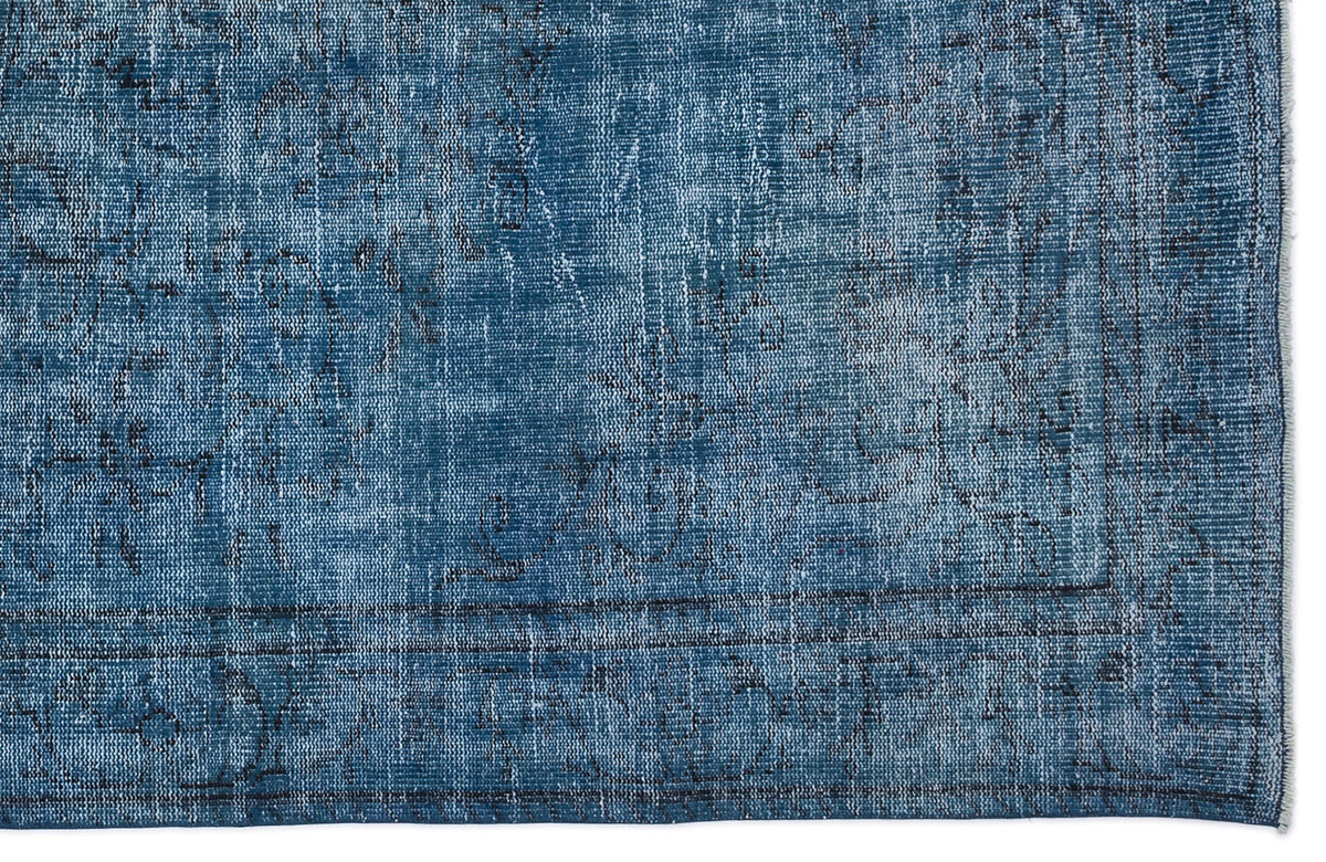 Turquoise  Over Dyed Vintage Rug 5&#39;12&#39;&#39; x 9&#39;5&#39;&#39; ft 182 x 287 cm