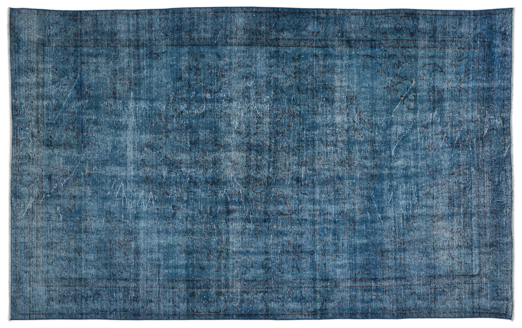 Turquoise  Over Dyed Vintage Rug 5'12'' x 9'5'' ft 182 x 287 cm