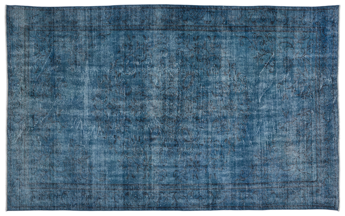 Turquoise  Over Dyed Vintage Rug 5&#39;12&#39;&#39; x 9&#39;5&#39;&#39; ft 182 x 287 cm