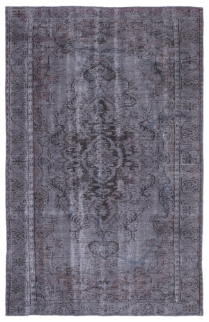 Gray Over Dyed Vintage Rug 6'0'' x 9'4'' ft 183 x 285 cm