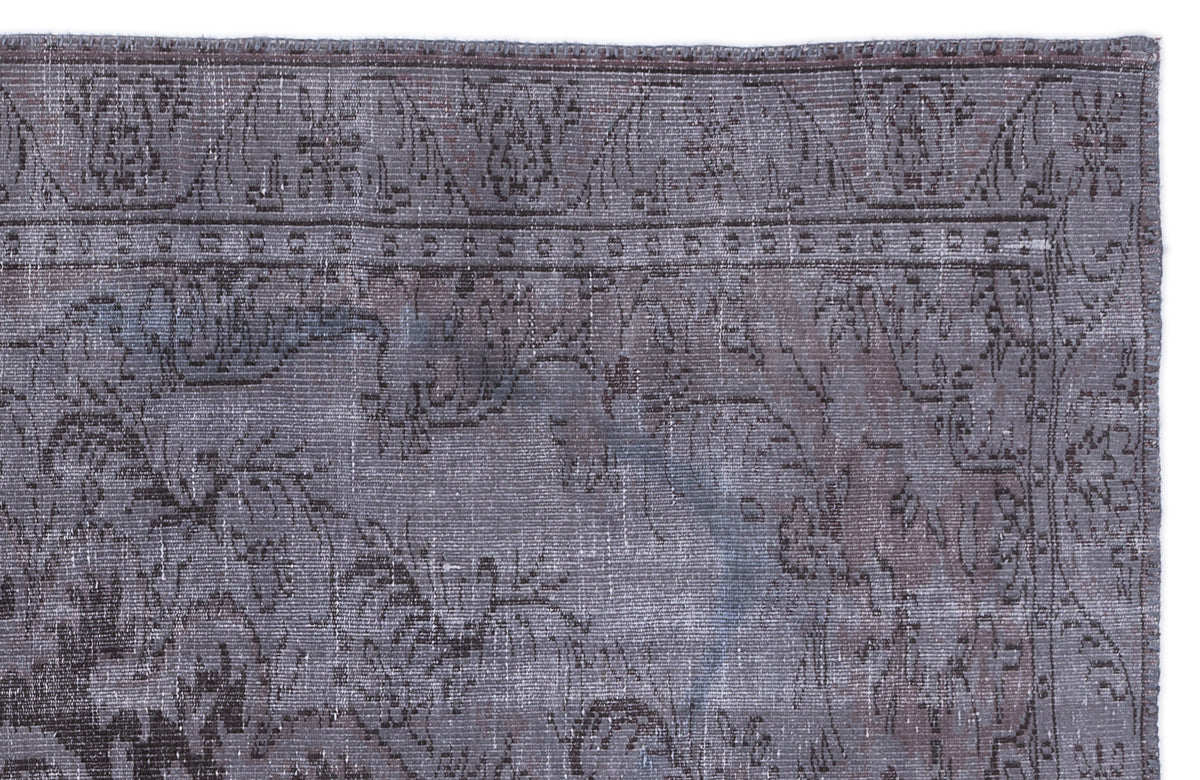 Gray Over Dyed Vintage Rug 6&#39;0&#39;&#39; x 9&#39;4&#39;&#39; ft 183 x 285 cm
