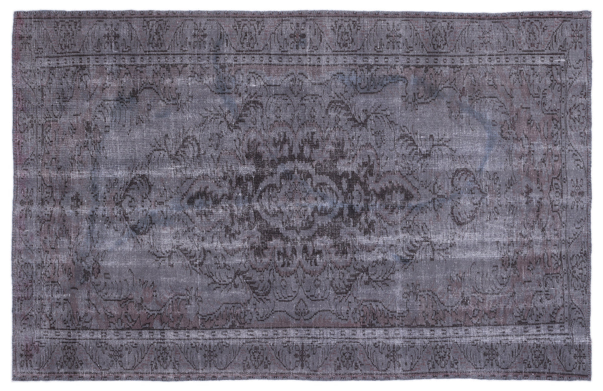 Gray Over Dyed Vintage Rug 6&#39;0&#39;&#39; x 9&#39;4&#39;&#39; ft 183 x 285 cm