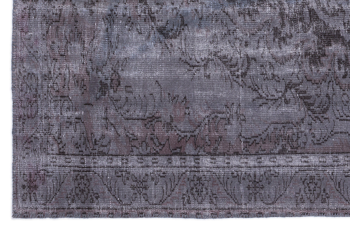Gray Over Dyed Vintage Rug 6&#39;0&#39;&#39; x 9&#39;4&#39;&#39; ft 183 x 285 cm