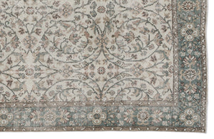 Beige Over Dyed Vintage Rug 5'6'' x 9'10'' ft 167 x 300 cm