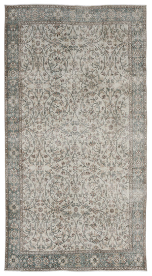 Beige Over Dyed Vintage Rug 5'6'' x 9'10'' ft 167 x 300 cm