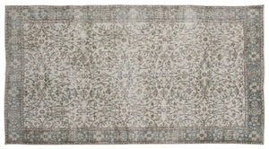 Beige Over Dyed Vintage Rug 5'6'' x 9'10'' ft 167 x 300 cm