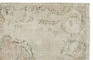 Beige Over Dyed Vintage Rug 5'6'' x 9'9'' ft 167 x 296 cm