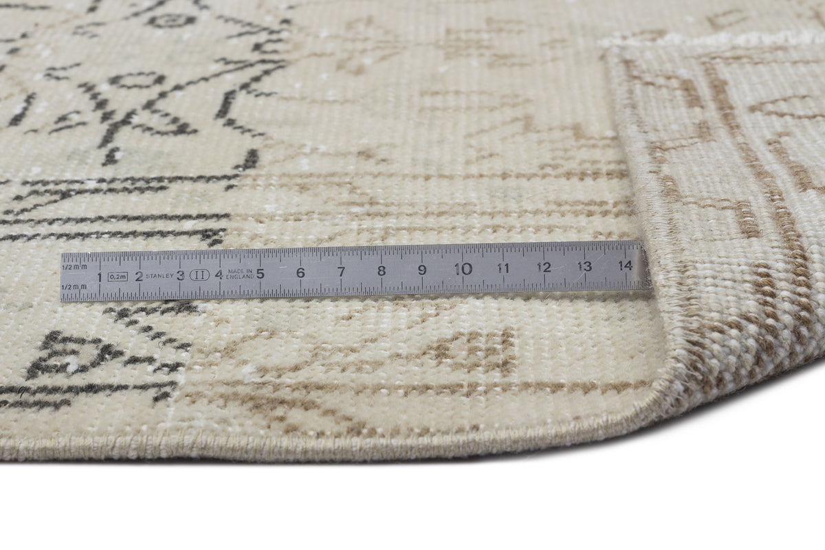 Beige Over Dyed Vintage Rug 6&#39;3&#39;&#39; x 9&#39;7&#39;&#39; ft 190 x 293 cm
