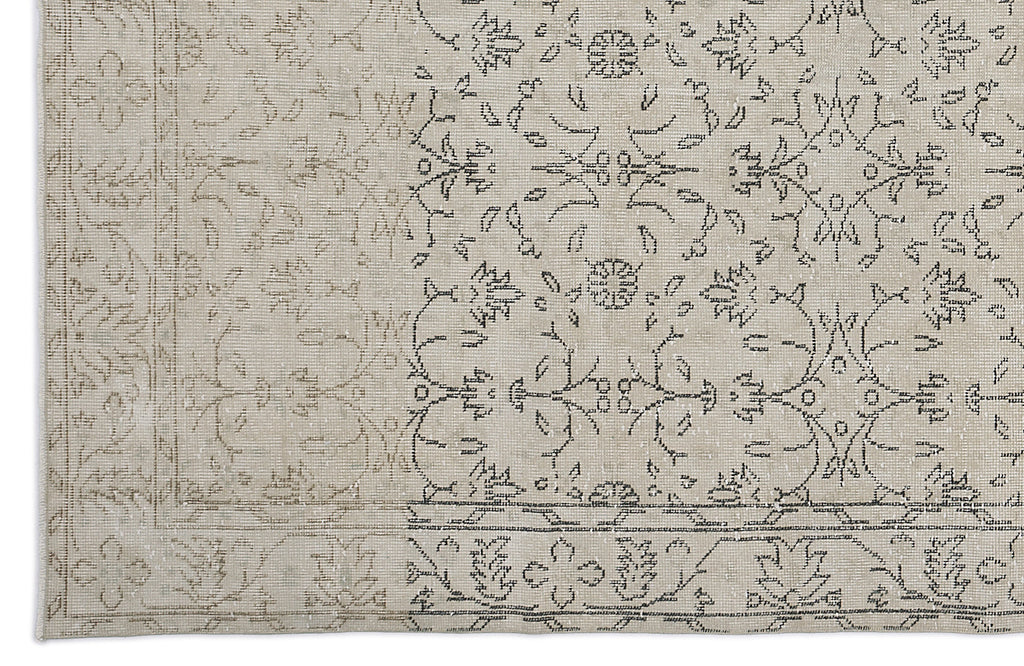 Beige Over Dyed Vintage Rug 6'3'' x 9'7'' ft 190 x 293 cm