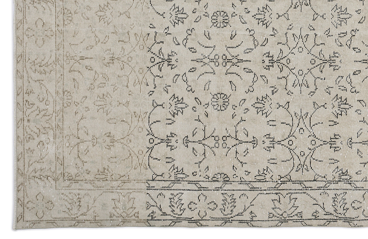 Beige Over Dyed Vintage Rug 6&#39;3&#39;&#39; x 9&#39;7&#39;&#39; ft 190 x 293 cm