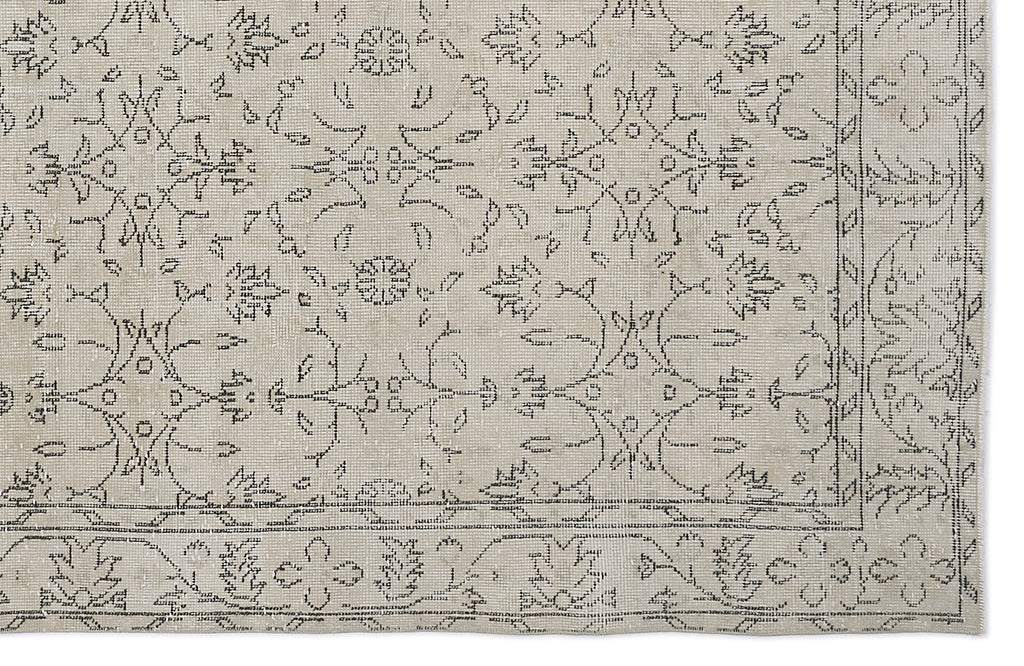 Beige Over Dyed Vintage Rug 6'3'' x 9'7'' ft 190 x 293 cm