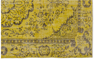 Traditional Design Yellow Over Dyed Vintage Rug 5'5'' x 9'1'' ft 164 x 276 cm