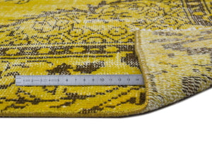 Yellow Over Dyed Vintage Rug 5'5'' x 9'1'' ft 164 x 276 cm