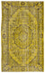 Yellow Over Dyed Vintage Rug 5'5'' x 9'1'' ft 164 x 276 cm