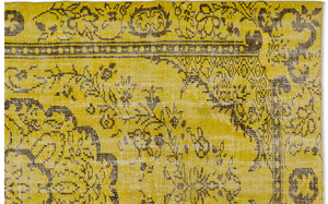 Traditional Design Yellow Over Dyed Vintage Rug 5'5'' x 9'1'' ft 164 x 276 cm