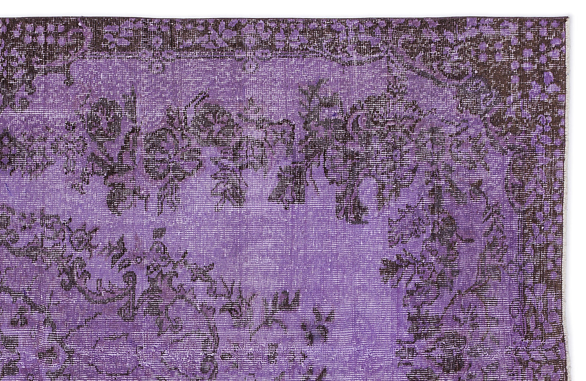 Purple Over Dyed Vintage Rug 5&#39;3&#39;&#39; x 9&#39;1&#39;&#39; ft 160 x 277 cm