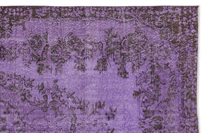 Purple Over Dyed Vintage Rug 5'3'' x 9'1'' ft 160 x 277 cm