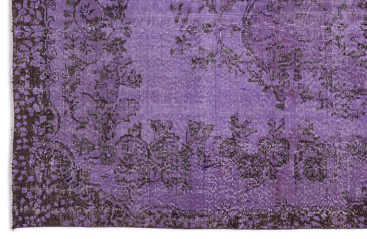Purple Over Dyed Vintage Rug 5&#39;3&#39;&#39; x 9&#39;1&#39;&#39; ft 160 x 277 cm