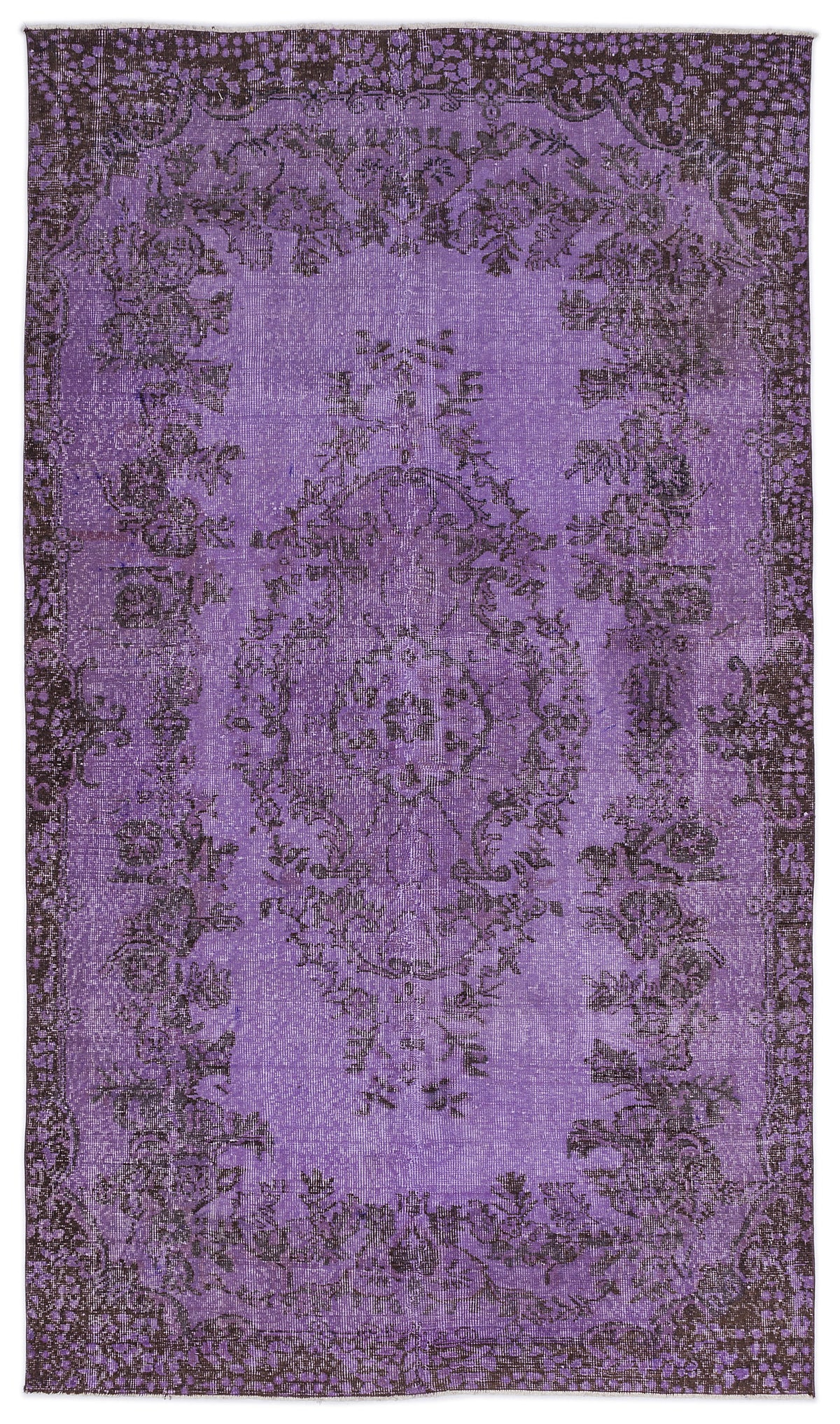 Purple Over Dyed Vintage Rug 5&#39;3&#39;&#39; x 9&#39;1&#39;&#39; ft 160 x 277 cm
