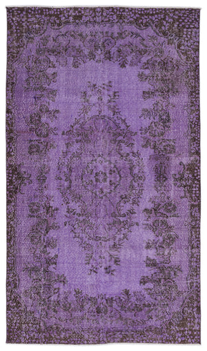 Purple Over Dyed Vintage Rug 5'3'' x 9'1'' ft 160 x 277 cm