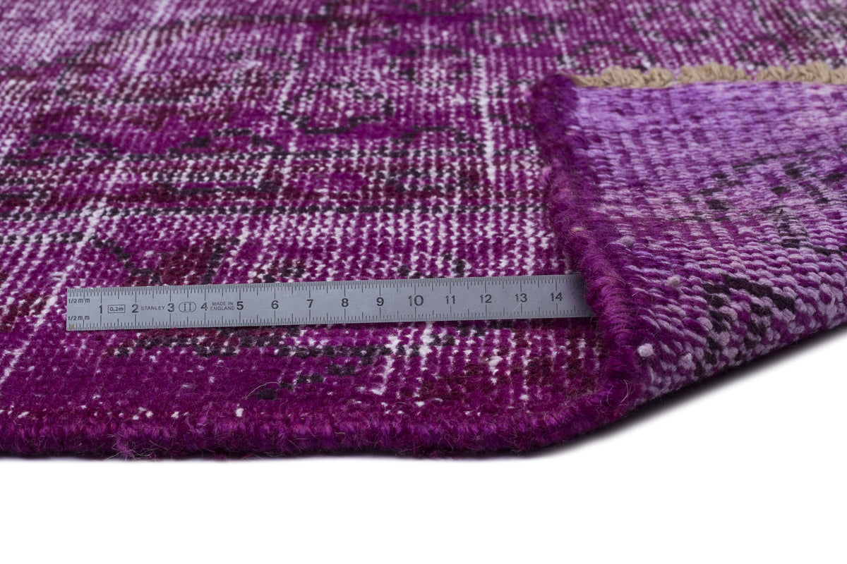 Fuchsia Over Dyed Vintage Rug 5&#39;2&#39;&#39; x 8&#39;2&#39;&#39; ft 157 x 250 cm