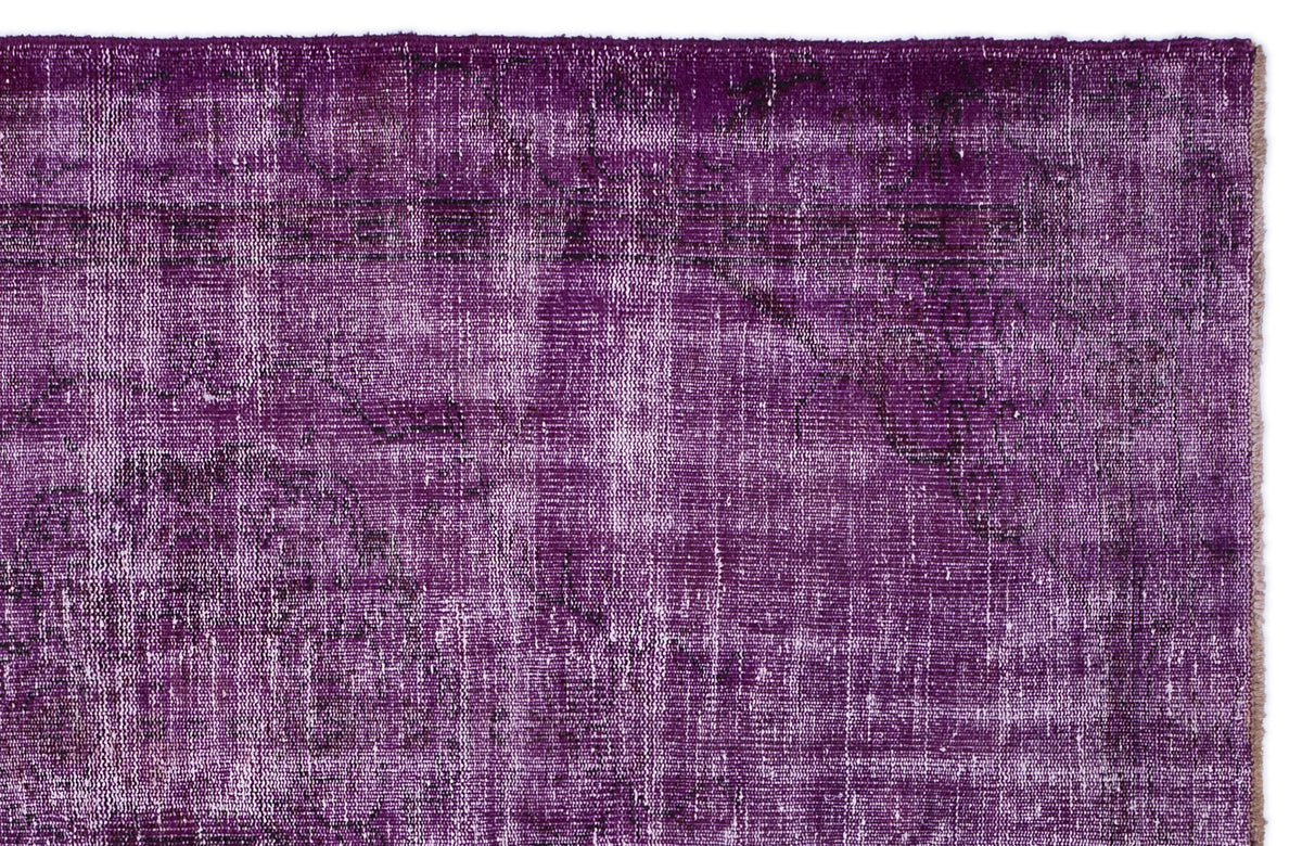 Fuchsia Over Dyed Vintage Rug 5&#39;2&#39;&#39; x 8&#39;2&#39;&#39; ft 157 x 250 cm