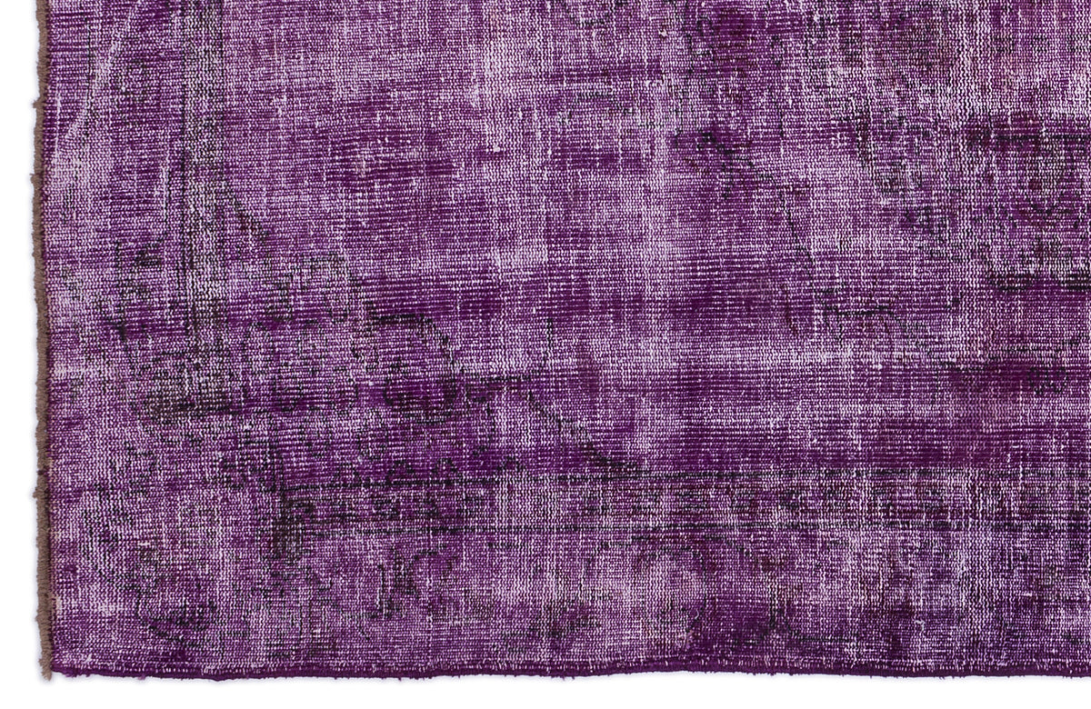 Fuchsia Over Dyed Vintage Rug 5&#39;2&#39;&#39; x 8&#39;2&#39;&#39; ft 157 x 250 cm