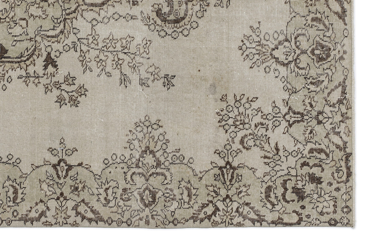 Beige Over Dyed Vintage Rug 6&#39;2&#39;&#39; x 9&#39;9&#39;&#39; ft 189 x 296 cm