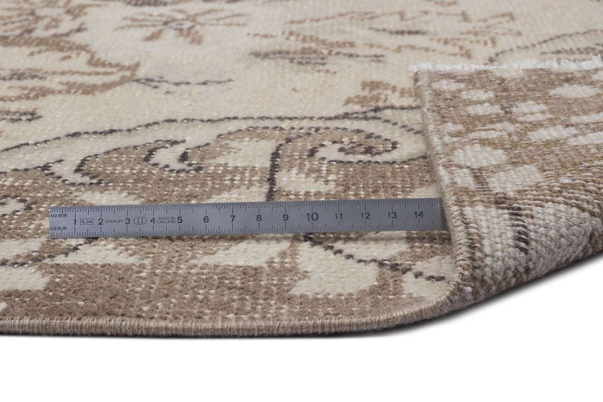 Beige Over Dyed Vintage Rug 6&#39;8&#39;&#39; x 10&#39;5&#39;&#39; ft 202 x 317 cm