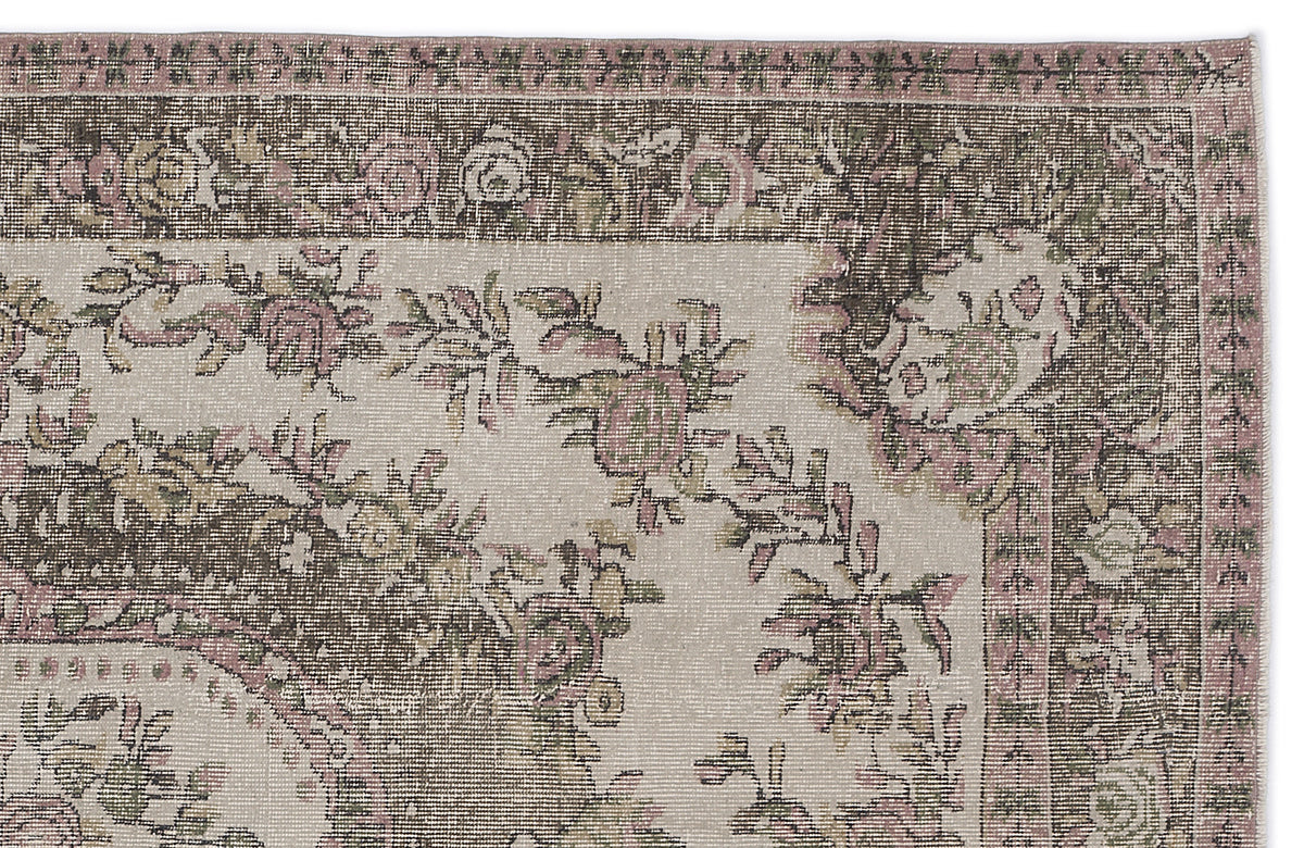 Naturel Over Dyed Vintage Rug 5&#39;10&#39;&#39; x 9&#39;5&#39;&#39; ft 178 x 288 cm