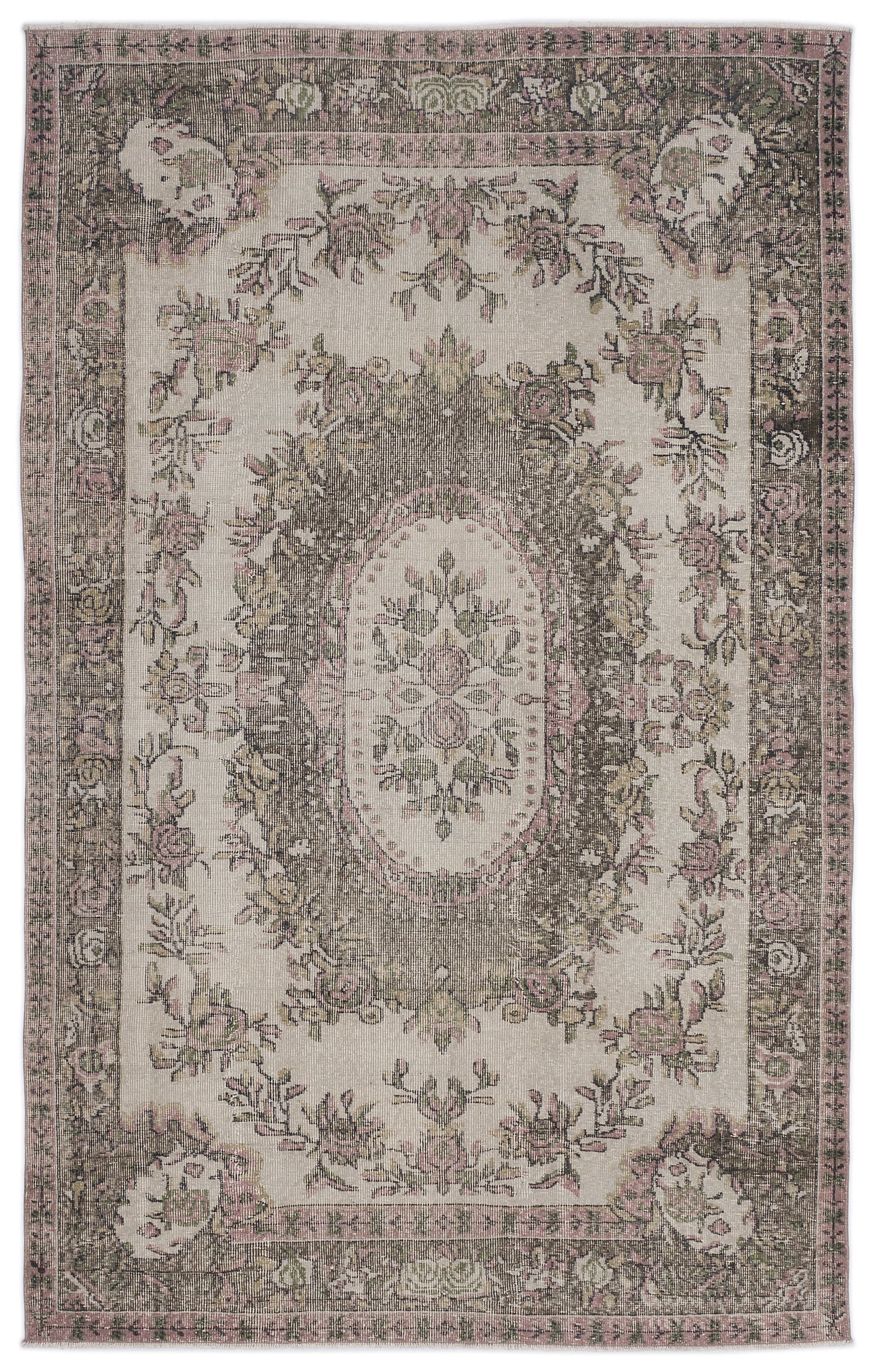 Naturel Over Dyed Vintage Rug 5&#39;10&#39;&#39; x 9&#39;5&#39;&#39; ft 178 x 288 cm