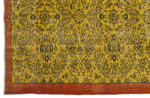 Yellow Over Dyed Vintage Rug 4'8'' x 9'0'' ft 143 x 275 cm